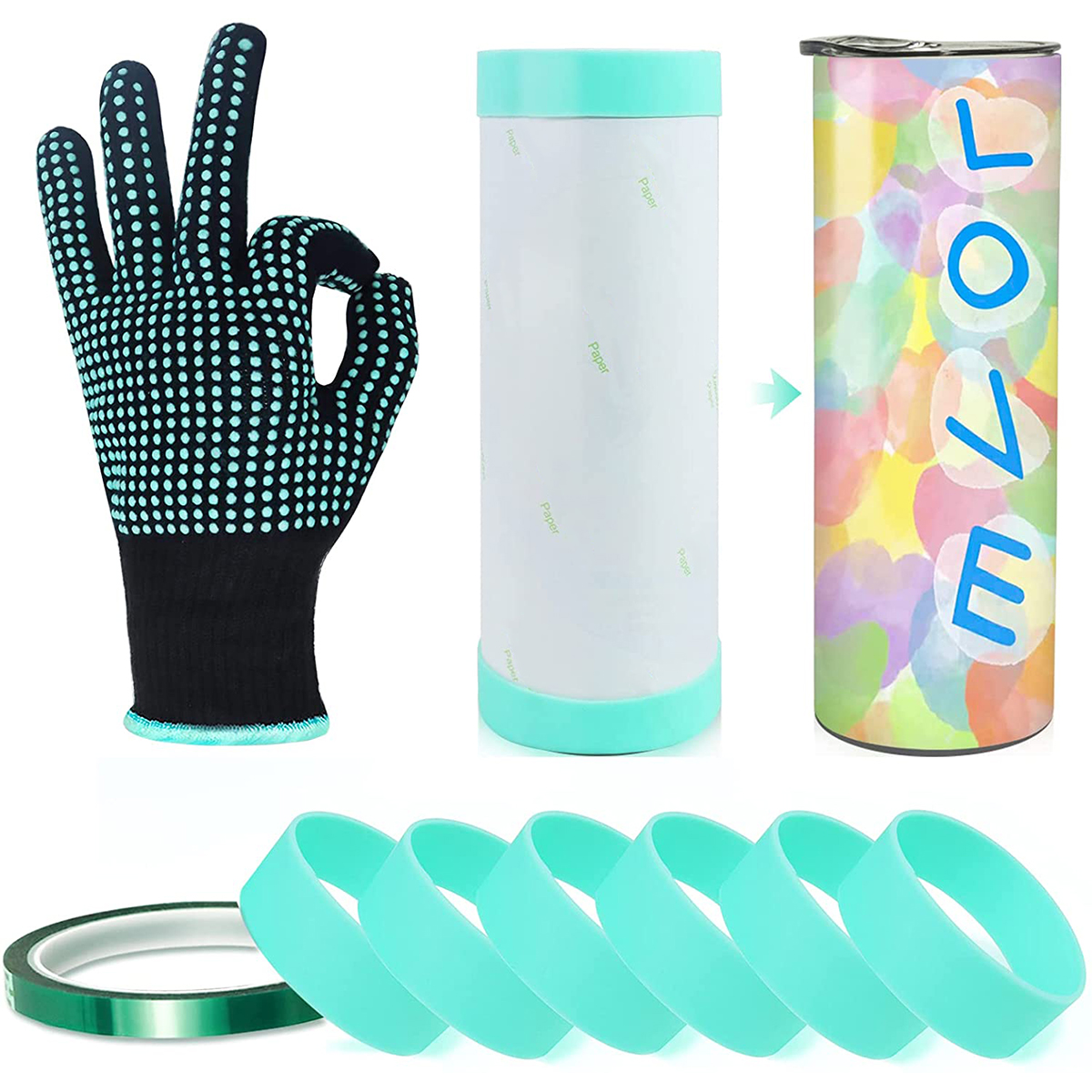 Oven Mitt Silicone - Silicone Bands Elastic Heat Resistant Sublimation