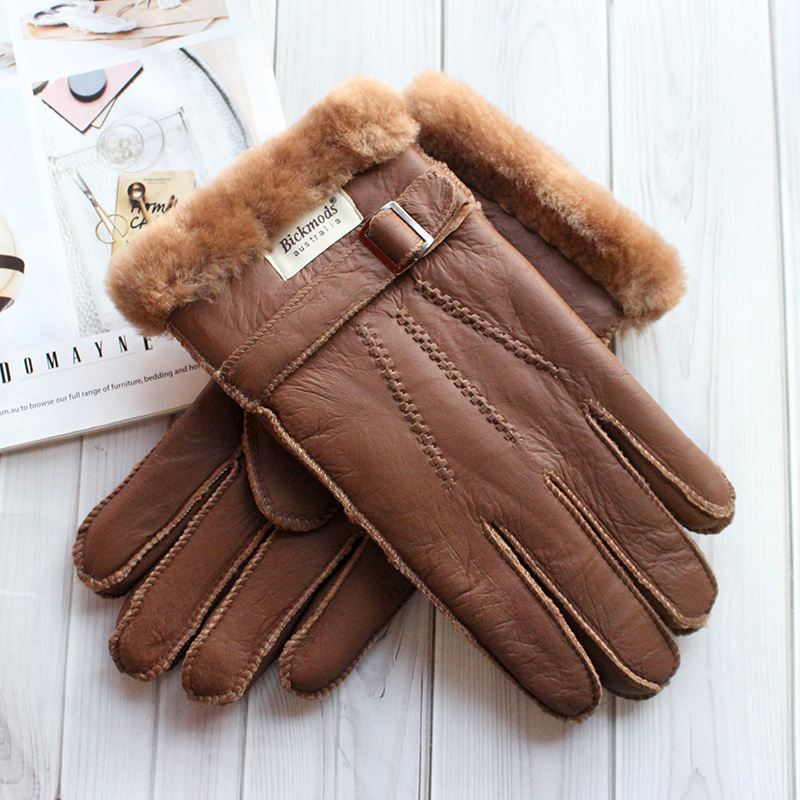 Sheepskin Fur Gloves Men's Thi - مراجعة Leather Driving Glove وسعره