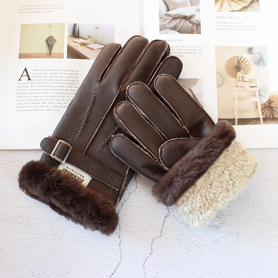 Sheepskin Fur Gloves Men's Thi - مراجعة Leather Driving Glove وسعره
