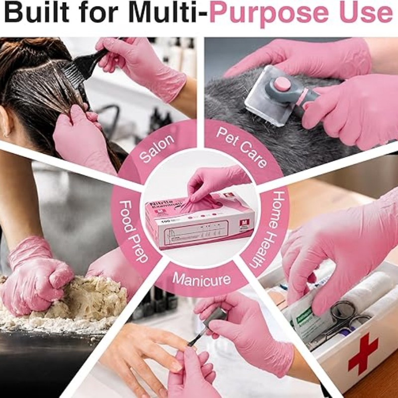 Pink Nitrile Disposable Gloves - مراجعة Latex Disposable Glove وسعره
