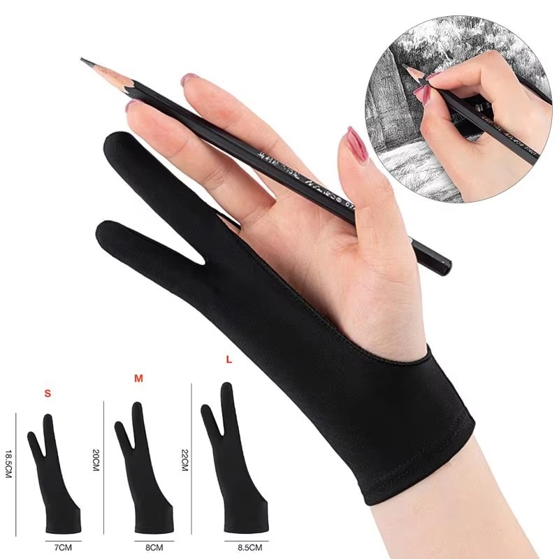 S/M/L Two-Finger Drawing Glove - مراجعة Touchscreen Glove Capacitive وسعره