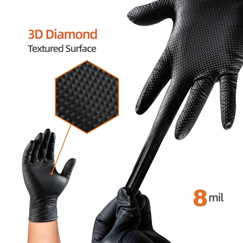 8Mil Heavy Duty Black Nitrile  - مراجعة Nitrile Mechanic Glove وسعره