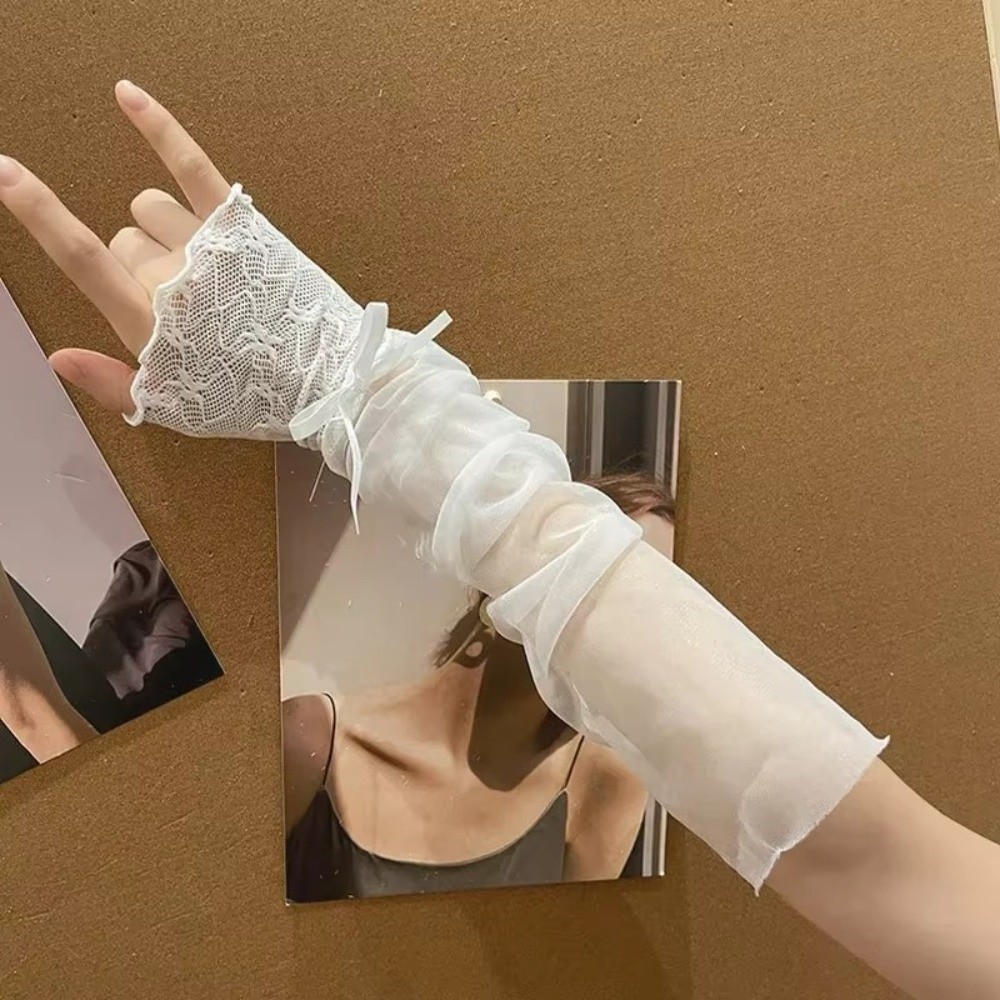Y2K Lace Ruffle Mesh Gloves Sh - مراجعة Fingerless Glove Knit وسعره