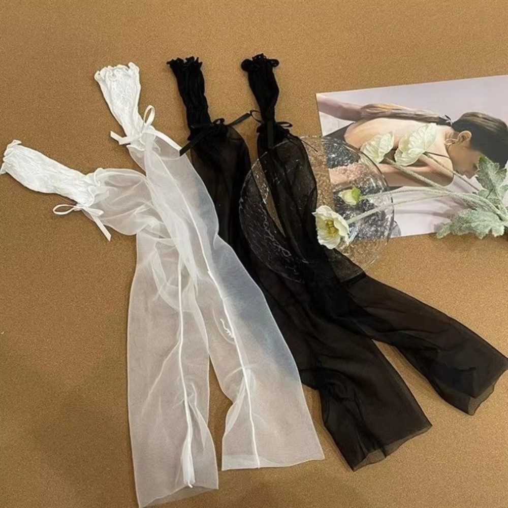 Y2K Lace Ruffle Mesh Gloves Sh - مراجعة Fingerless Glove Knit وسعره