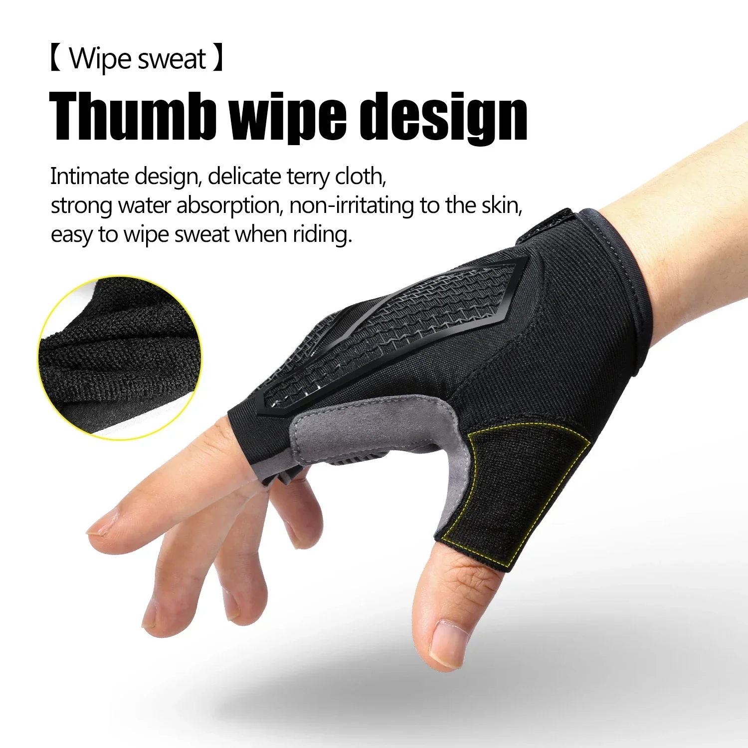 Anti Slip Shock Breathable Hal - مراجعة Cycling Glove Padded وسعره