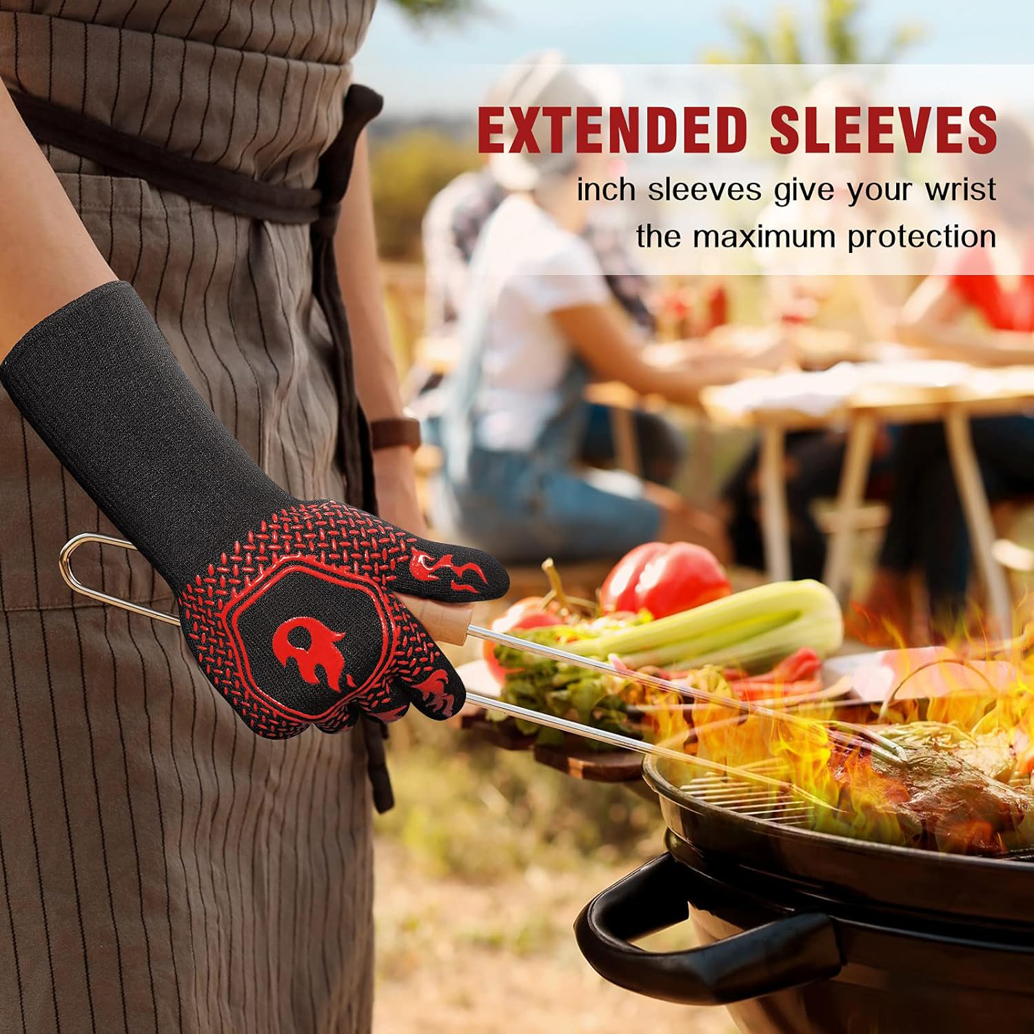 BBQ Grill Gloves High Temp Res - مراجعة Oven Mitt Silicone وسعره