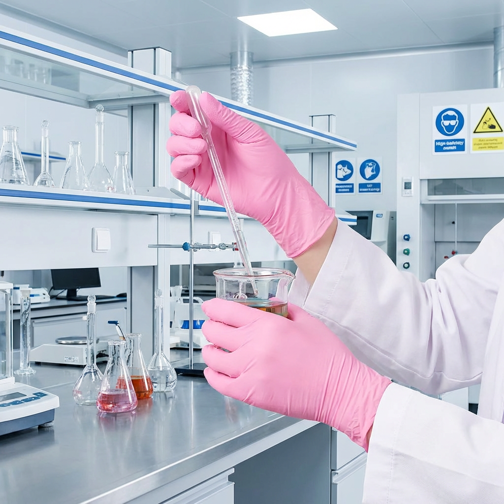 Simple Pink Nitrile Gloves 100 - مراجعة Rubber Glove Cleaning وسعره