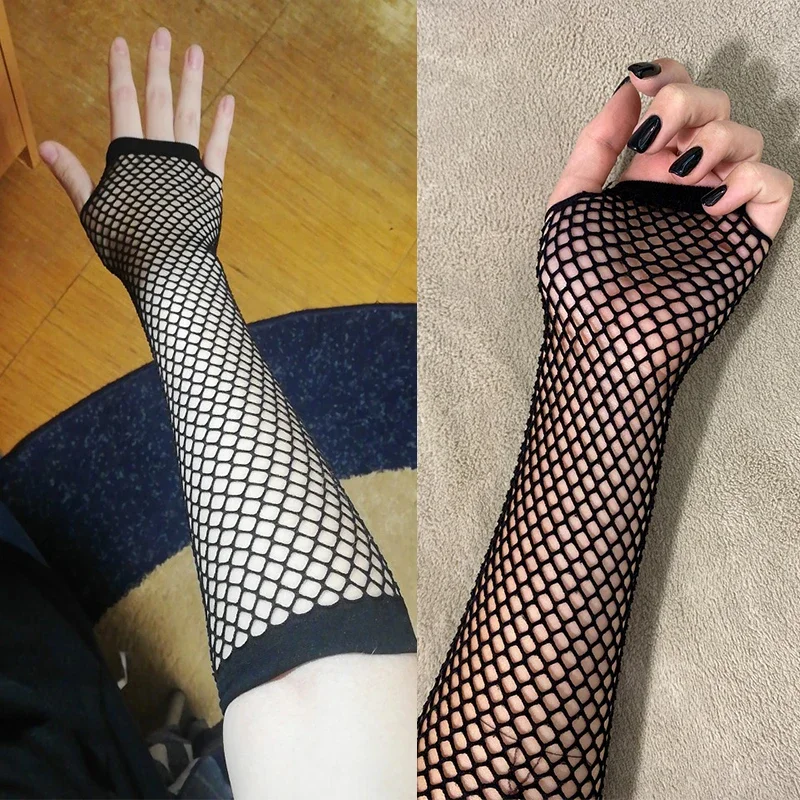 Women Fashion Neon Fishnet Fin - مراجعة Fingerless Glove Knit وسعره