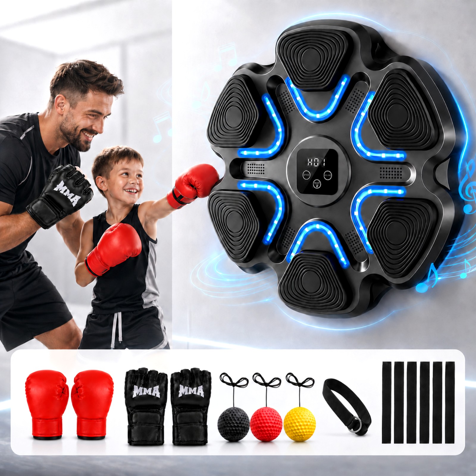 Music Boxing Machine Kids Adul - مراجعة Workout Glove Gym وسعره