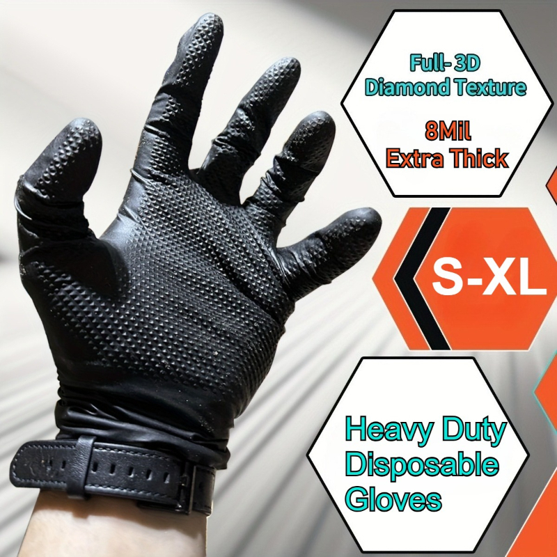 Extra Thick 8 Mil  Heavy Duty  - مراجعة Nitrile Mechanic Glove وسعره