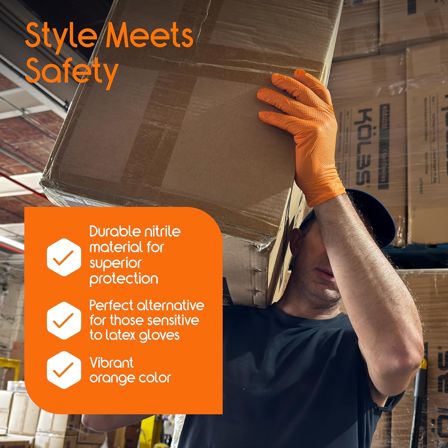 Heavy Duty Orange Nitrile Glov - مراجعة Nitrile Mechanic Glove وسعره
