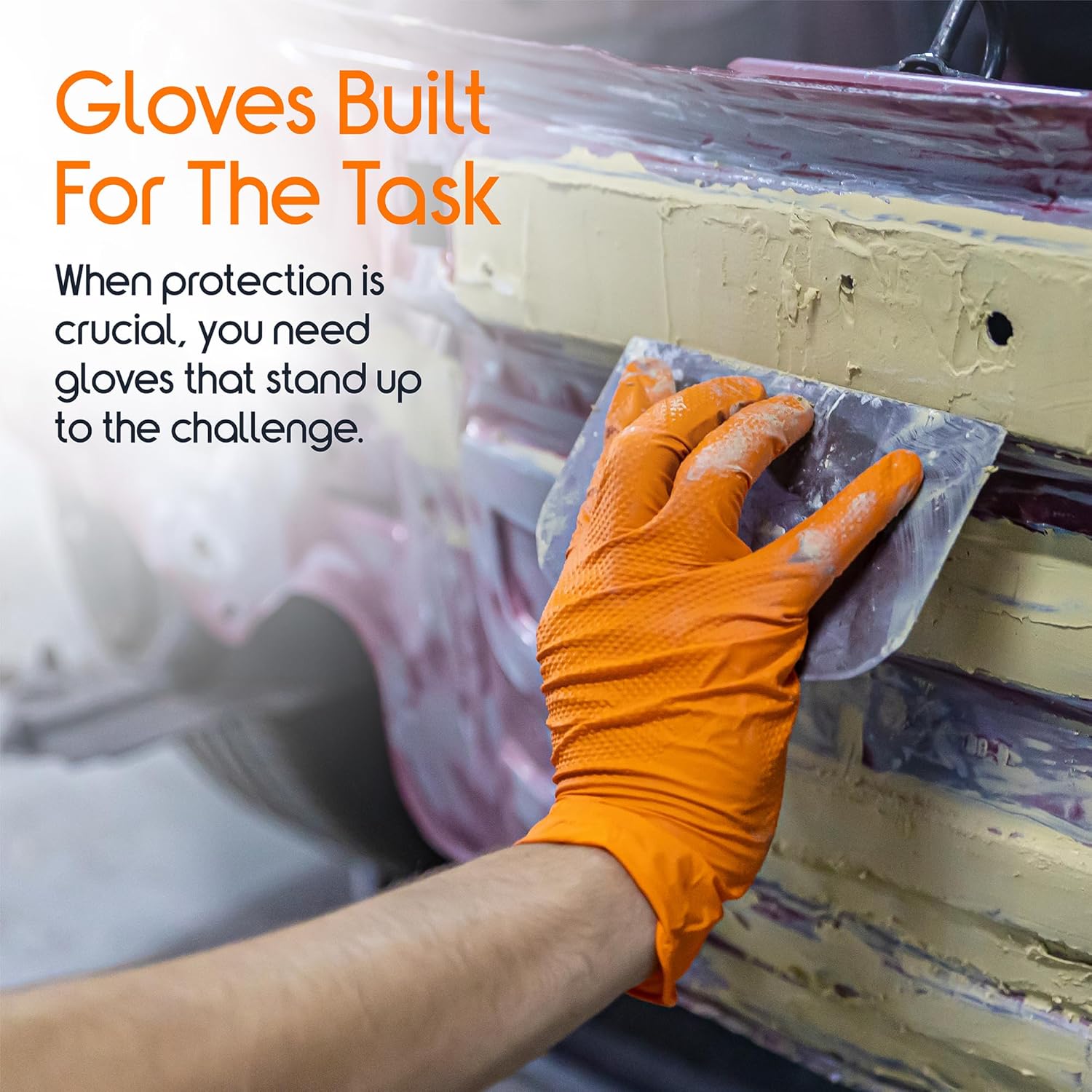 Heavy Duty Orange Nitrile Glov - مراجعة Nitrile Mechanic Glove وسعره