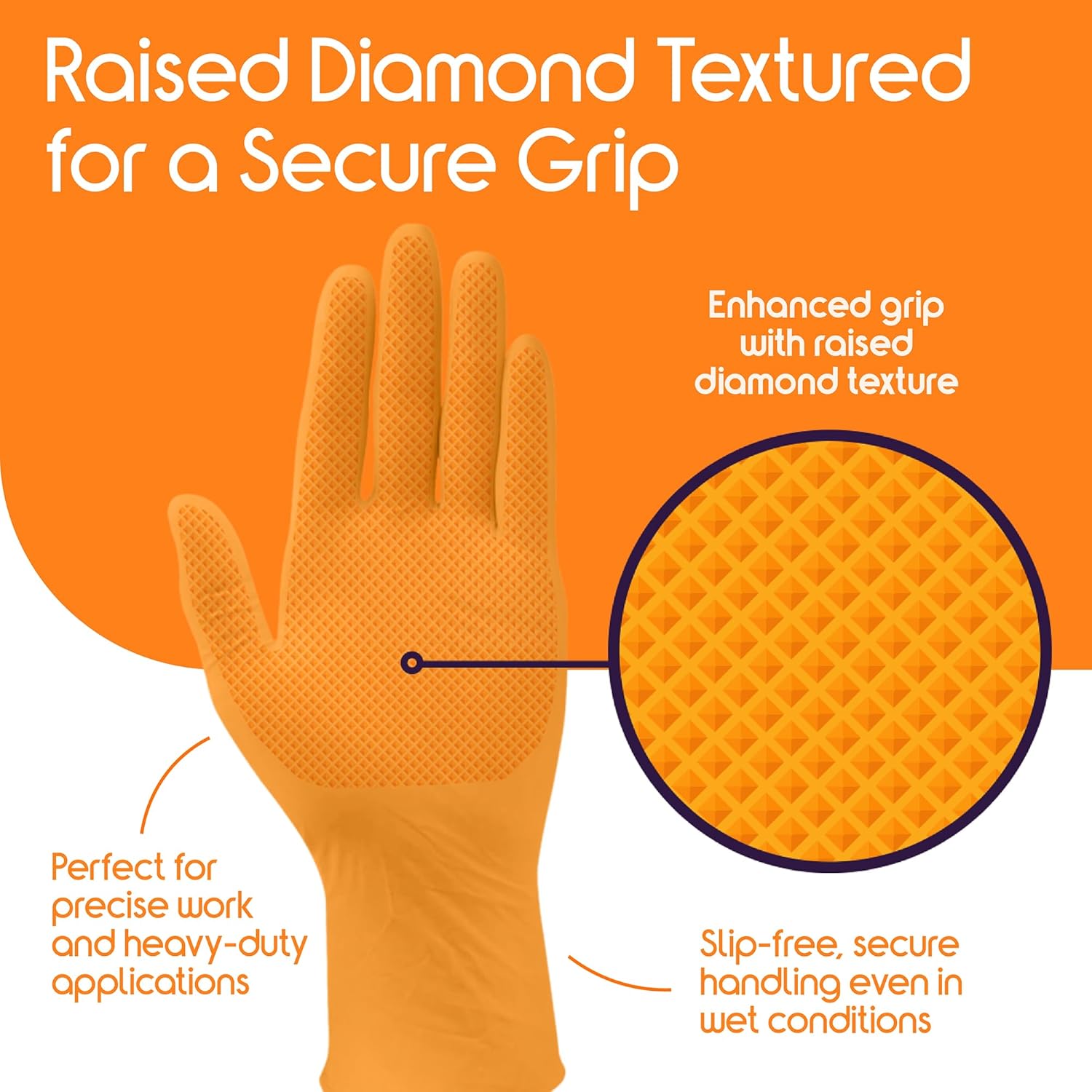 Heavy Duty Orange Nitrile Glov - مراجعة Nitrile Mechanic Glove وسعره