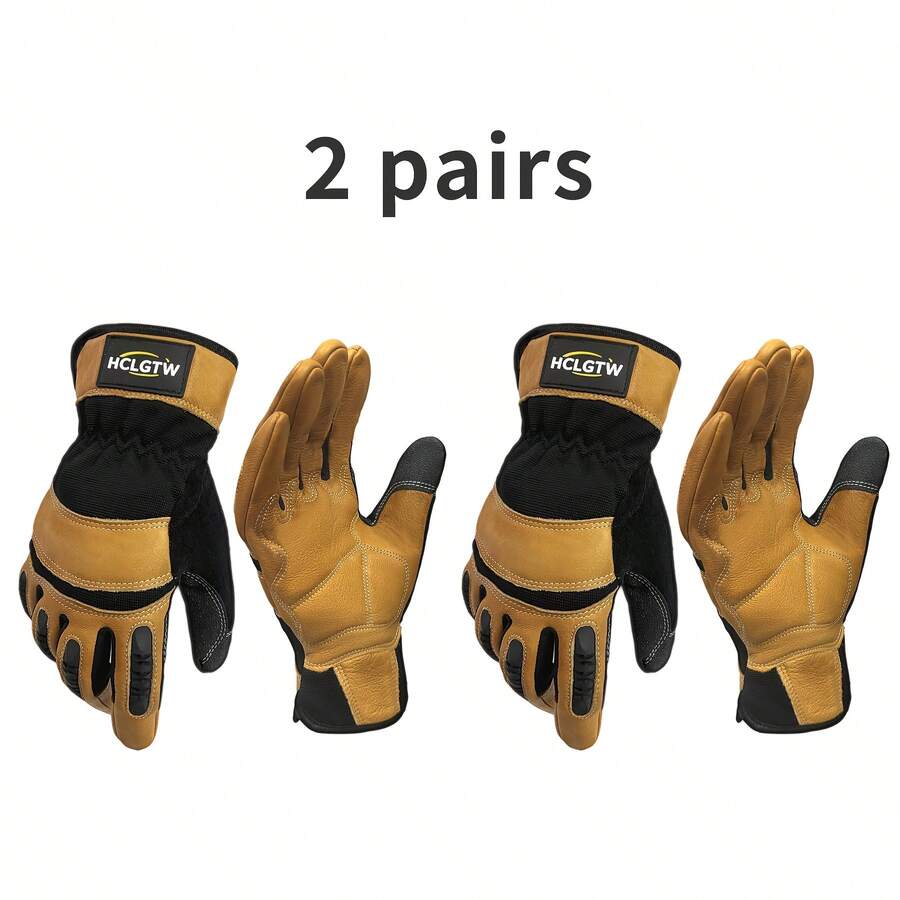 Two Pairs Of Brown Leather Glo - مراجعة Work Glove Impact وسعره
