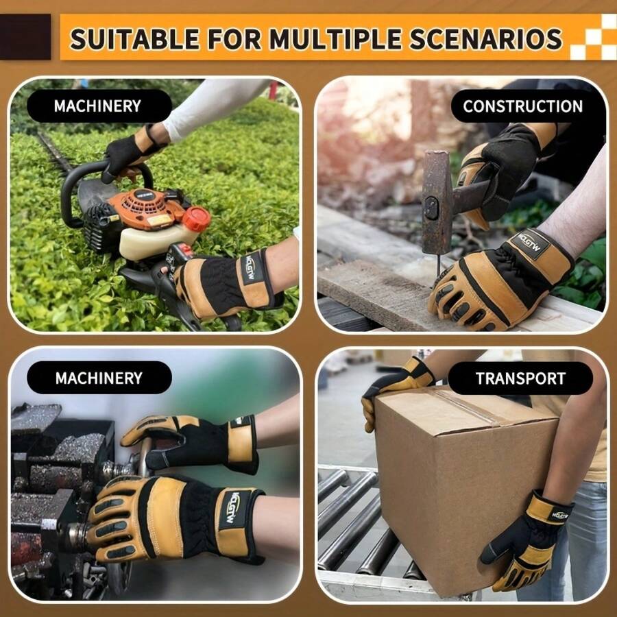 Two Pairs Of Brown Leather Glo - مراجعة Work Glove Impact وسعره