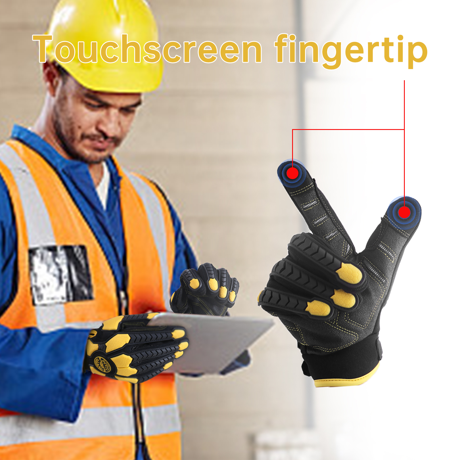 PVC Reinforced Impact Protecti - مراجعة Work Glove Impact وسعره