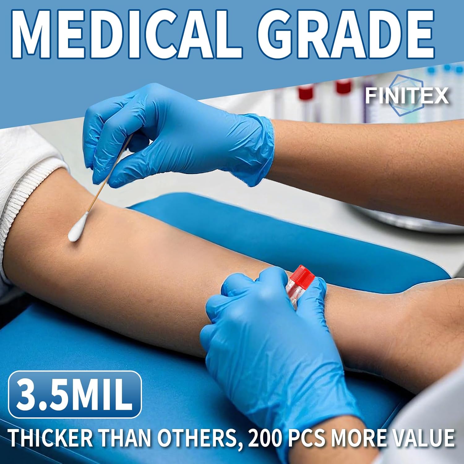 Blue Nitrile Exam Gloves - 200 - مراجعة Exam Glove Nitrile وسعره