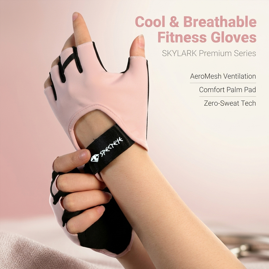 Women Pink Half Finger Fitness - مراجعة Workout Glove Gym وسعره