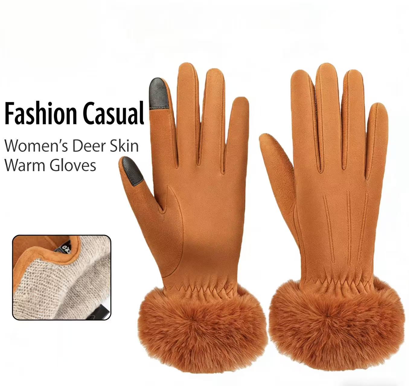 Women's Deerskin Warm Gloves A - مراجعة Wool Glove Lined وسعره