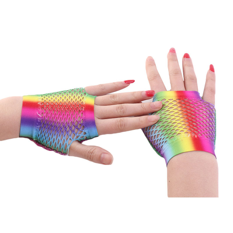 Ladies Sexy Rainbow Color Shor - مراجعة Fingerless Glove Knit وسعره