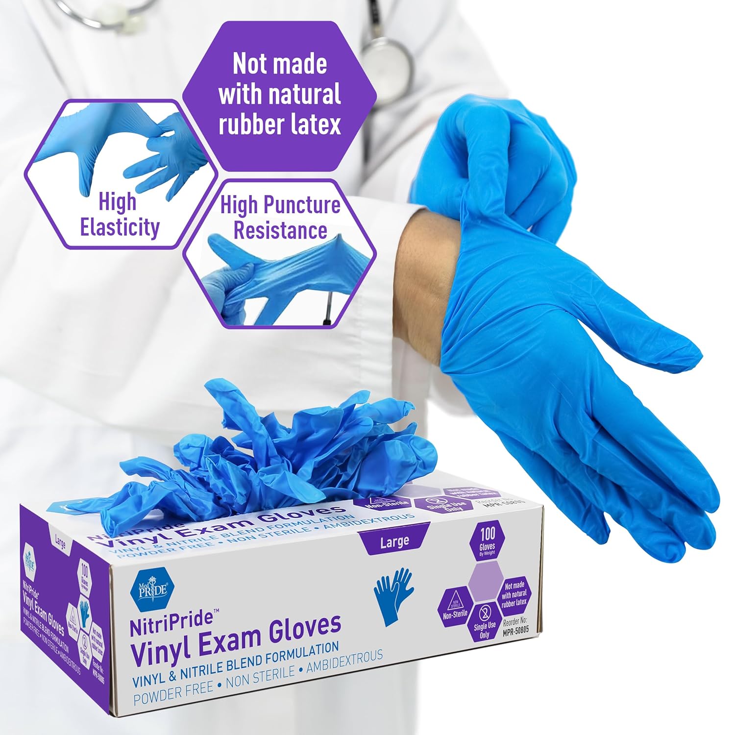 Nitrile/Vinyl Blend Exam Glove - مراجعة Exam Glove Nitrile وسعره