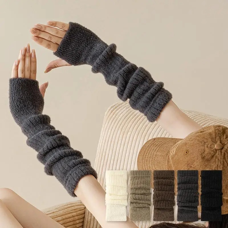 Winter Warm Long Sleeves Glove - مراجعة Fingerless Glove Knit وسعره