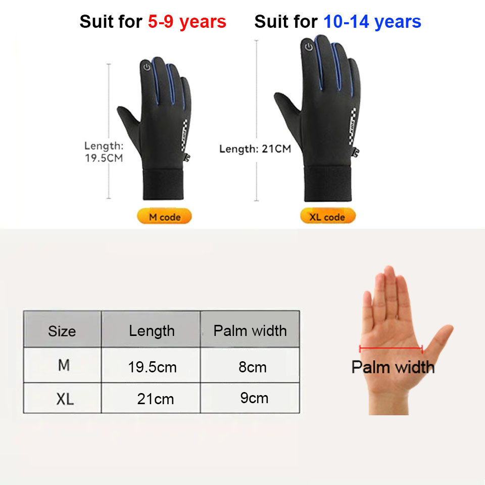 GTUBIKE Children's Gloves Touc - مراجعة Ski Glove Waterproof وسعره