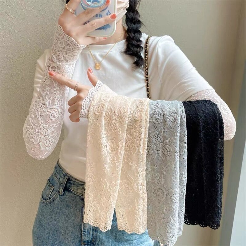 Women Long Lace Gloves Fishnet - مراجعة Fingerless Glove Knit وسعره