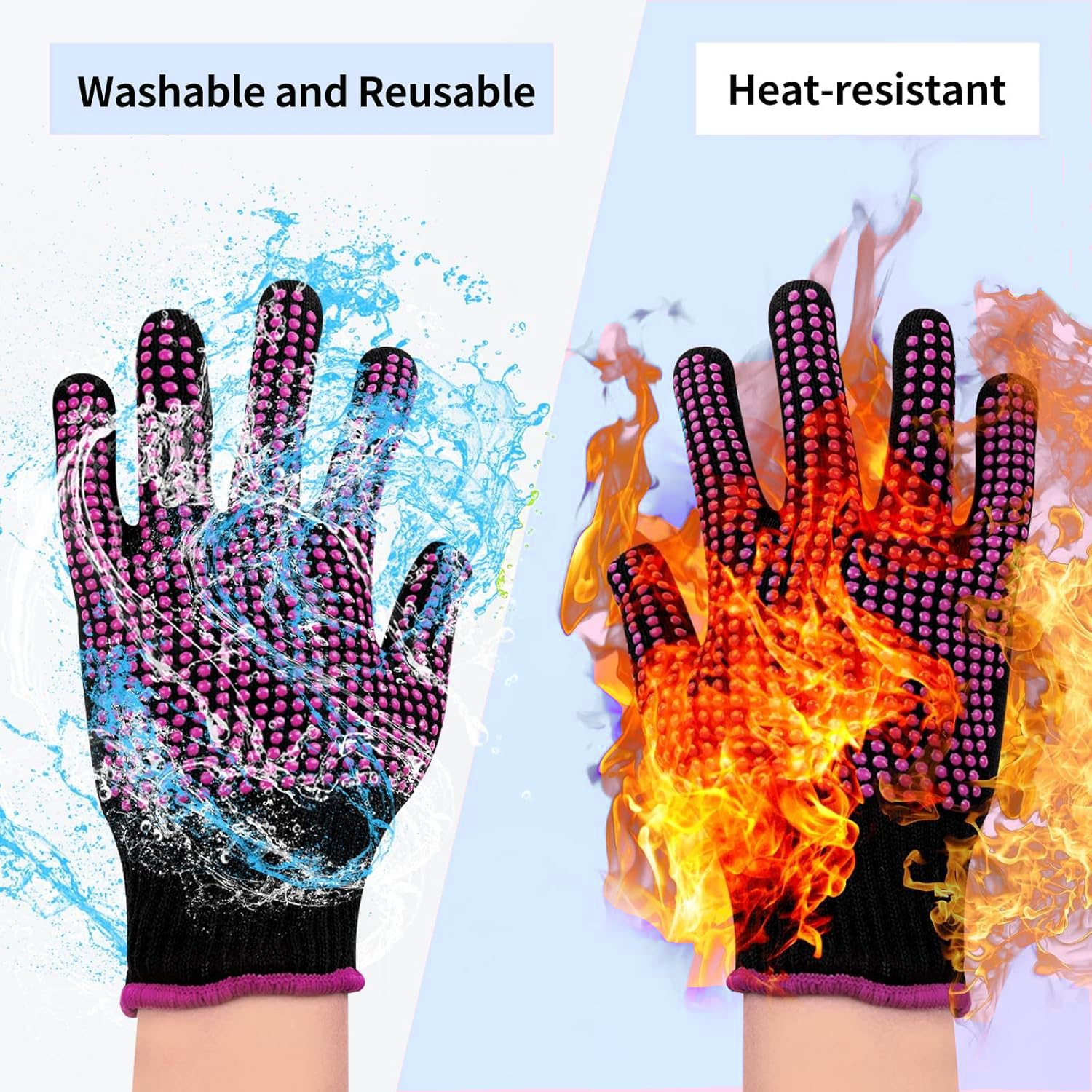 1 Pair Barbecue Anti-scald Glo - مراجعة Oven Mitt Silicone وسعره