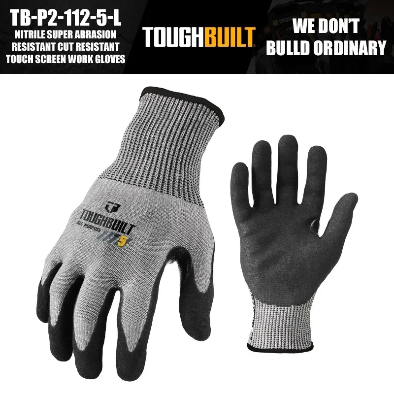 ToughBuilt TB-P2-112-5-L Nitri - مراجعة Nitrile Mechanic Glove وسعره