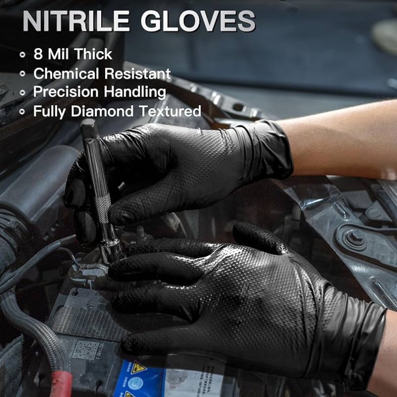 8Mil Thick Heavy Duty Safety W - مراجعة Nitrile Mechanic Glove وسعره