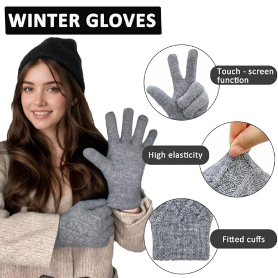 Winter Wool Gloves for Women M - مراجعة Wool Glove Lined وسعره
