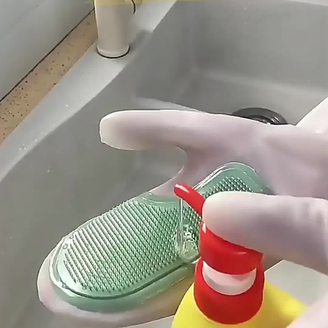 2Pcs Durable Latex Dishwashing - مراجعة Rubber Glove Cleaning وسعره